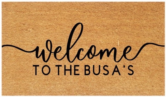 Personalised Welcome Family Coir Doormat