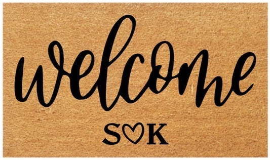Welcome initials Coir Doormat