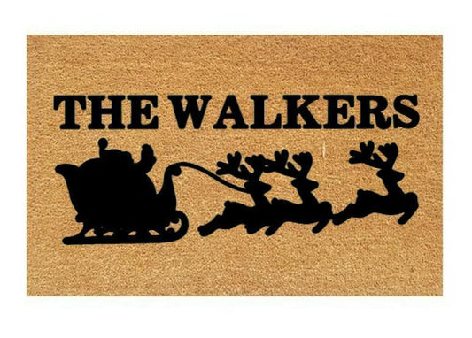 Personalised Christmas Slay Coir Doormat