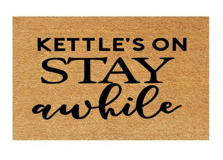 Kettle's on Coir Doormat