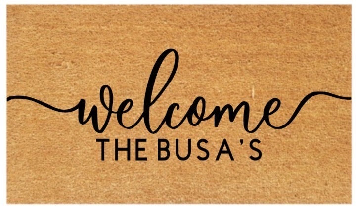 Personalised Welcome Family Coir Doormat