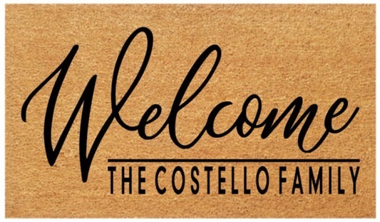 Welcome Family Coir Doormat (Personalised)