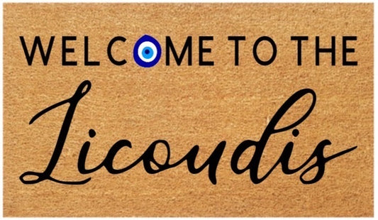 Personalised Family Coir Doormat (Evil Eye)