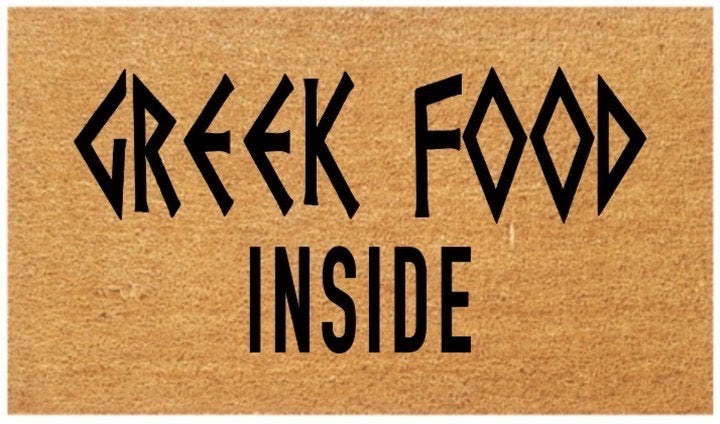 Greek Food Inside Coir Doormat