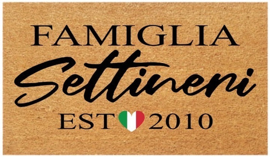 Personalised Italian Family Coir Doormat