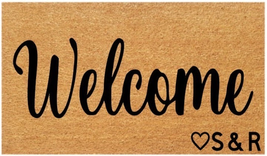 Welcome Initials Coir Doormat (Heart)