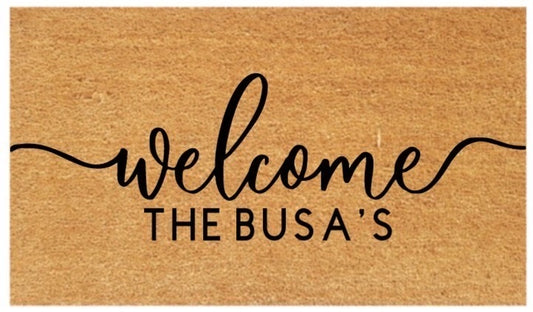 Personalised Welcome Family Coir Doormat