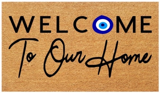 Welcome to our home Coir Doormat (Evil Eye)