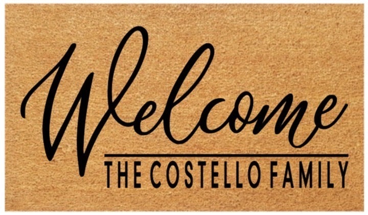 Welcome Family Coir Doormat (Personalised)