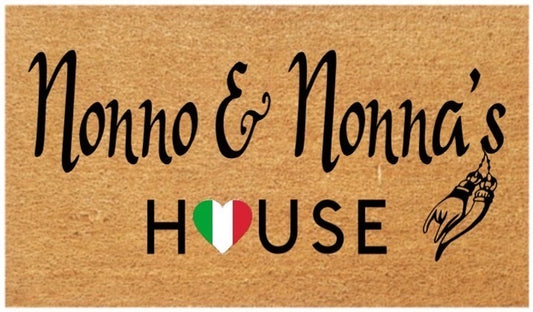 Nonno & Nonna's House Coir Doormat (Italian Malocchio)