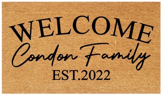Personalised Family Coir Doormat (EST Date)